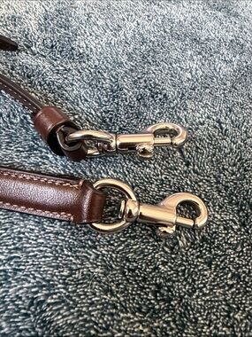 Coach Brown Leather Crossbody Strap with Silver Hardware